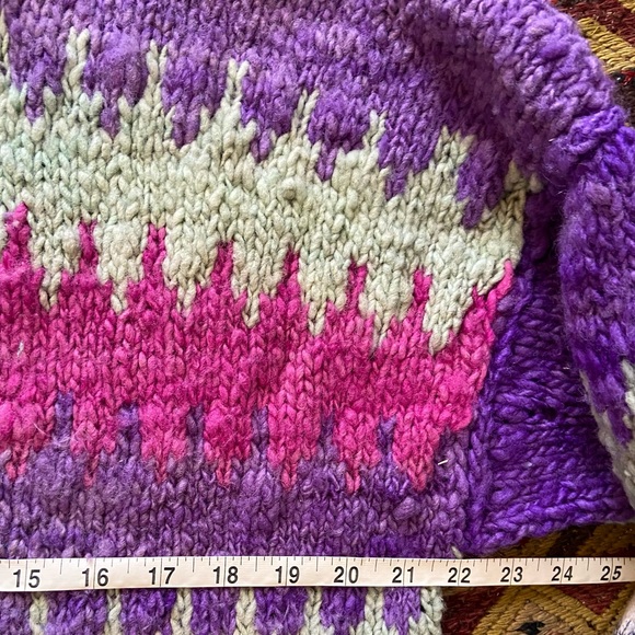 Handmade in Chile slouchy oversized chunky hippie sweater wool jumper - Picture 16 of 16